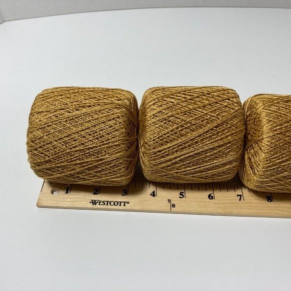 20 Aunt Lydia's Metallic Crochet Thread Gold Gold - Picture 5 of 7